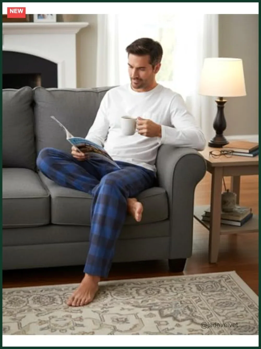 Men's Flannel Pajama Pants with Pockets and Drawstring